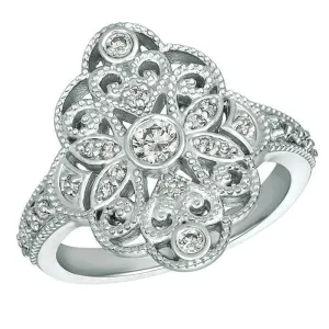 0.45 Carat Natural Diamond Cocktail Ring G SI 14K White Gold
