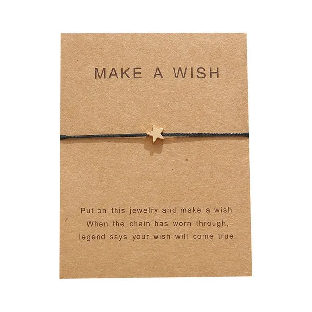 10 * 7.5 cm wishing card sticker adjustable fabric bracelet fashion jewelry gift, ladies, men, children