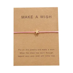 10 * 7.5 cm wishing card sticker adjustable fabric bracelet fashion jewelry gift, ladies, men, children