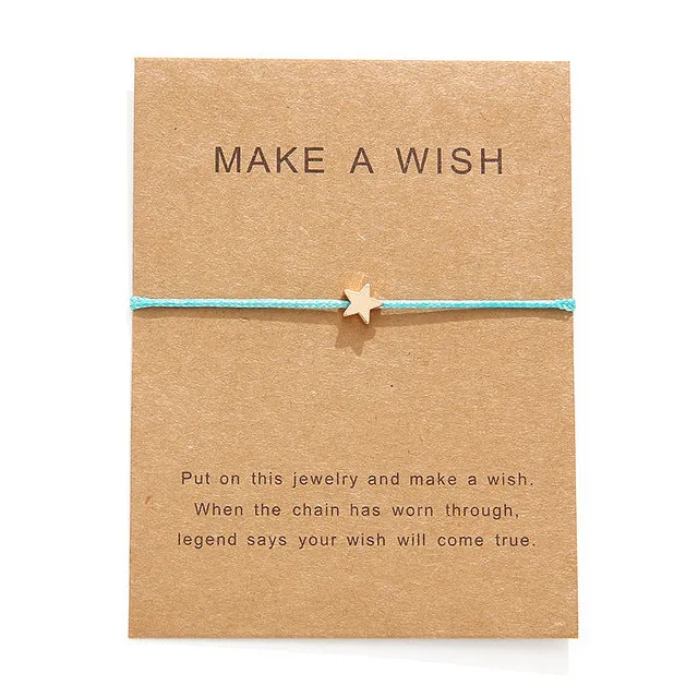 10 * 7.5 cm wishing card sticker adjustable fabric bracelet fashion jewelry gift, ladies, men, children