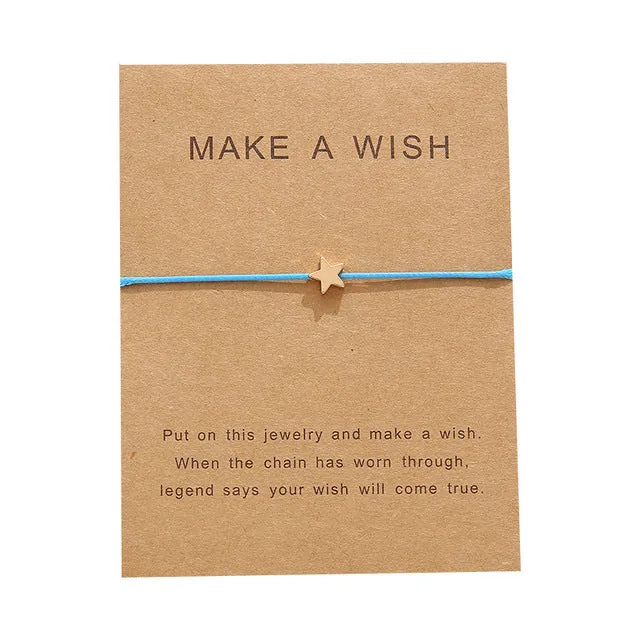 10 * 7.5 cm wishing card sticker adjustable fabric bracelet fashion jewelry gift, ladies, men, children