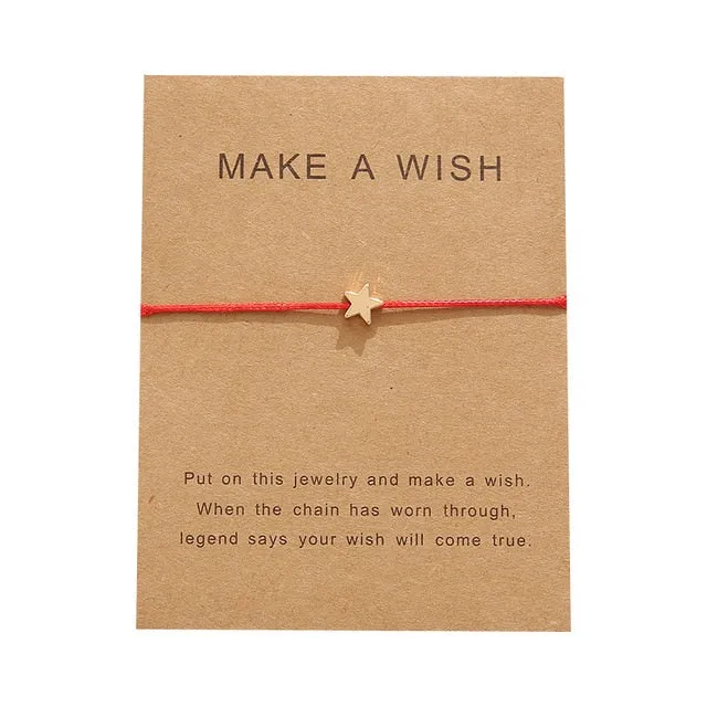 10 * 7.5 cm wishing card sticker adjustable fabric bracelet fashion jewelry gift, ladies, men, children