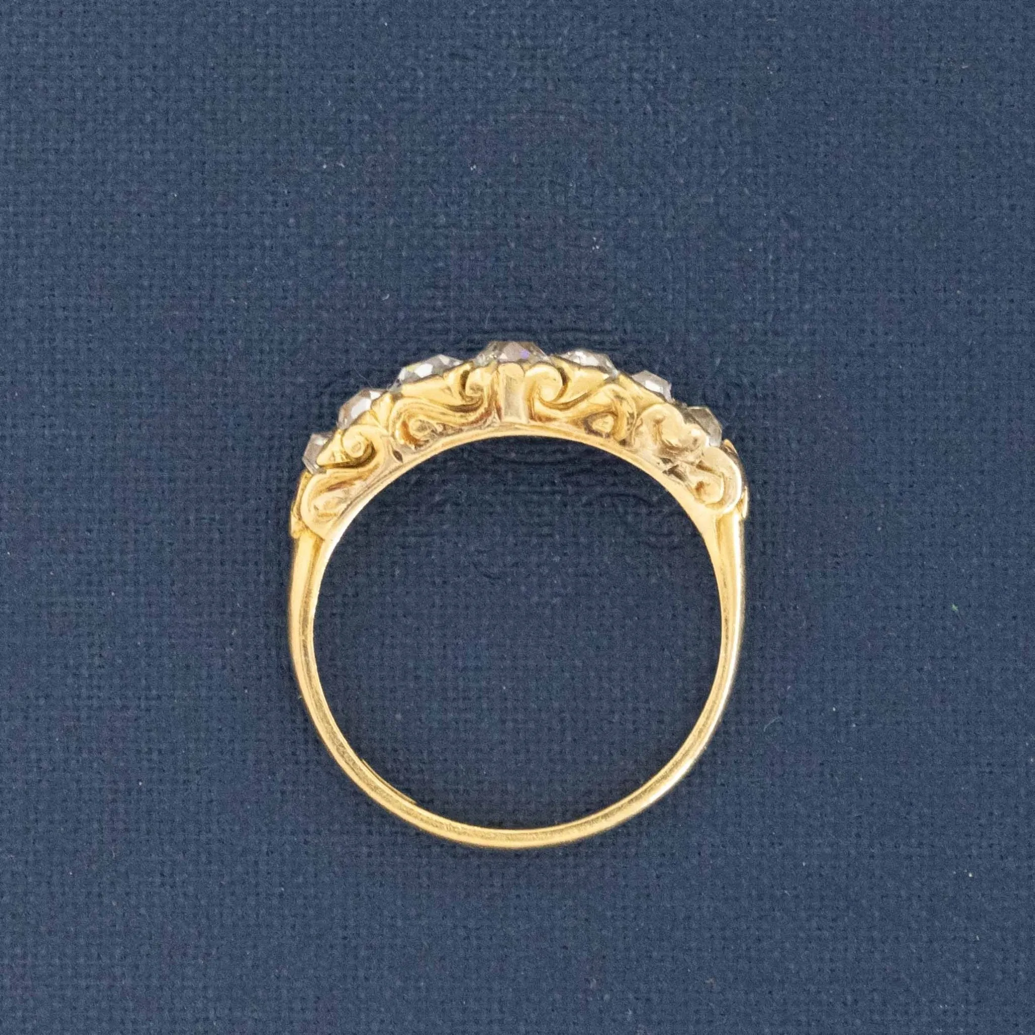 1.03ctw Vintage Old Mine Cut Diamond Band