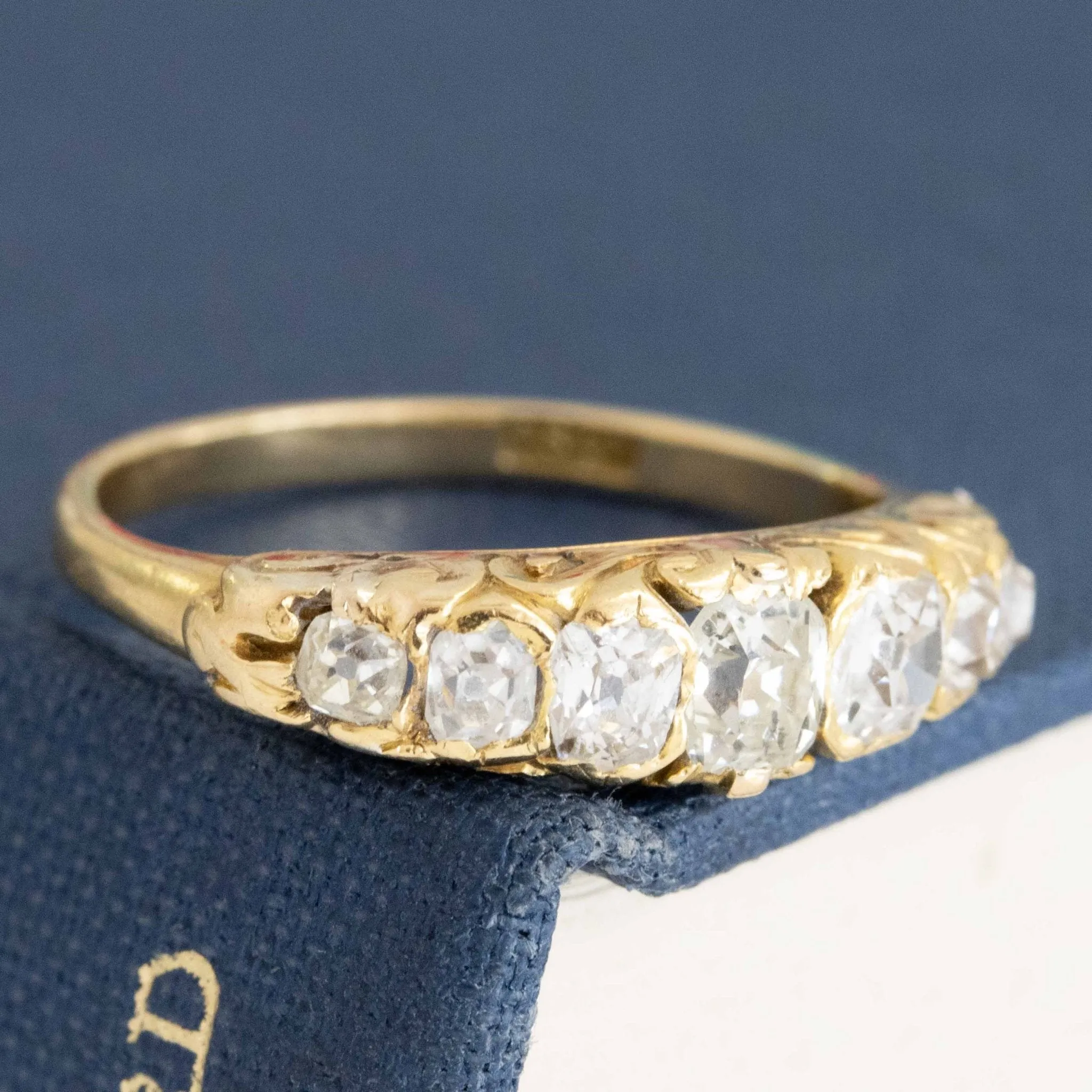1.03ctw Vintage Old Mine Cut Diamond Band