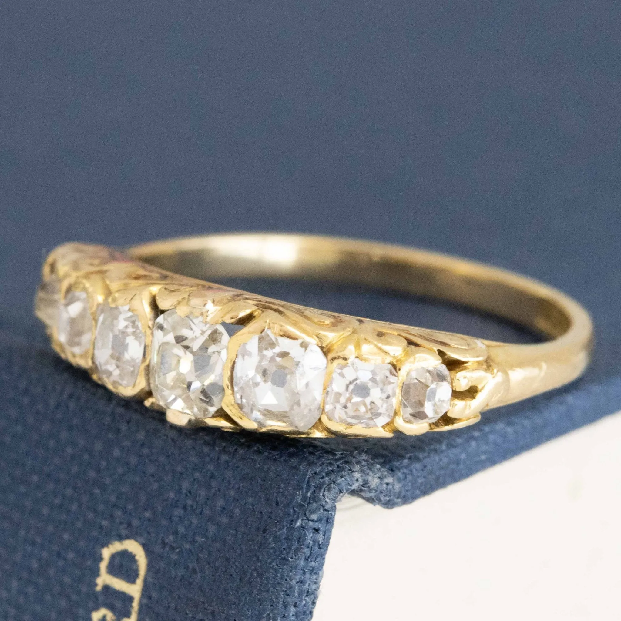 1.03ctw Vintage Old Mine Cut Diamond Band