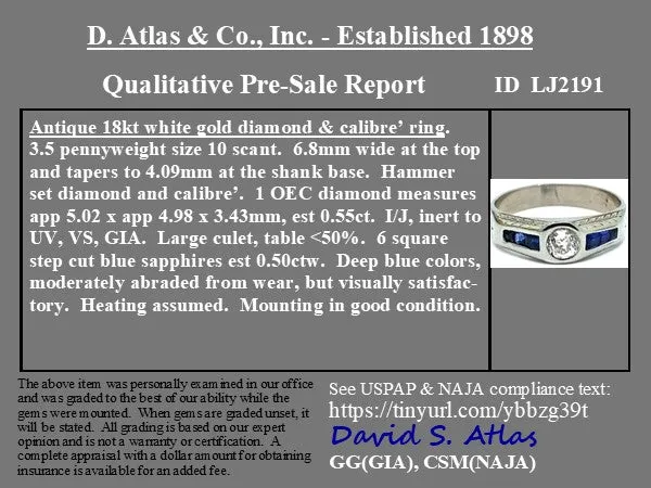 1.05ctw Antique Old Mine Cut & Sapphire Diamond Band