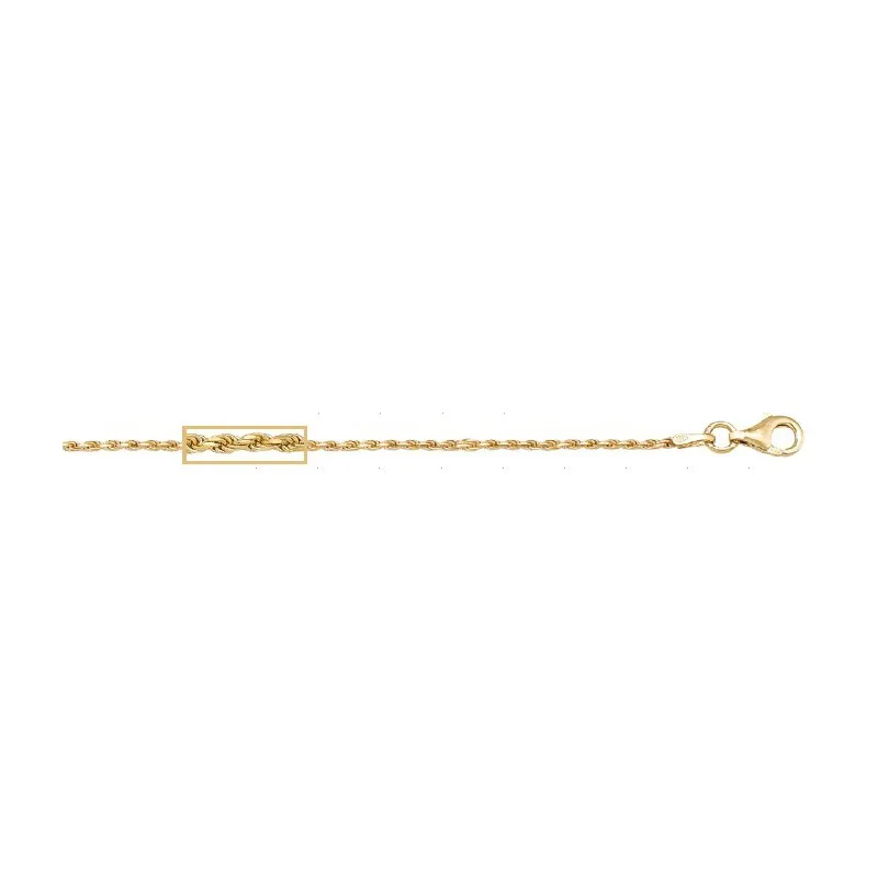 (10K, 14K, 18K) Yellow Gold (1.0mm) Solid Diamond Cut Rope Bracelet 7"