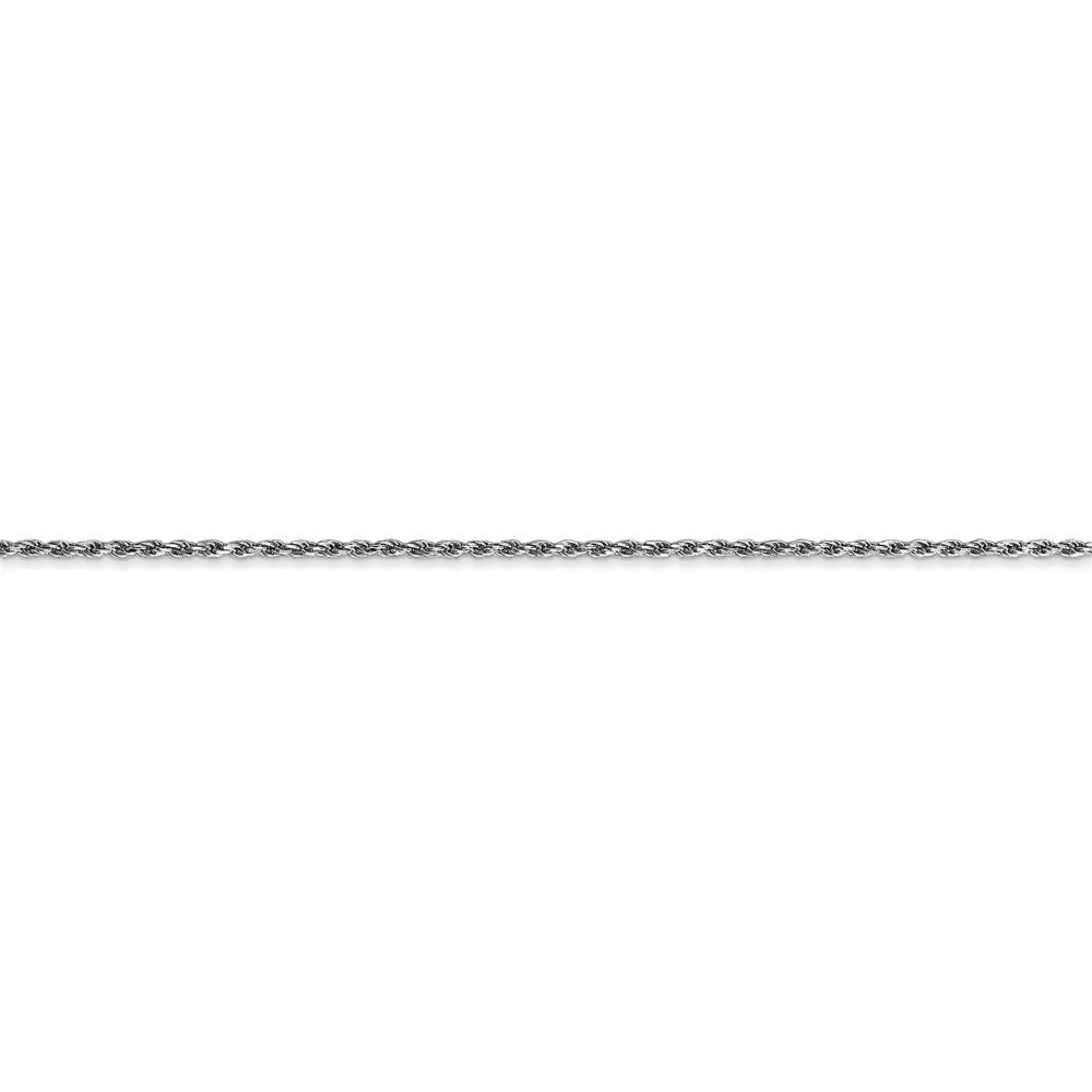 10k White Gold 1.15mm D/C Machine Made Rope Chain