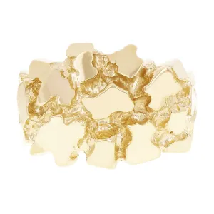 10k Yellow Gold Solid Chunky Nugget Ring 14.7mm Sizes 7 - 12