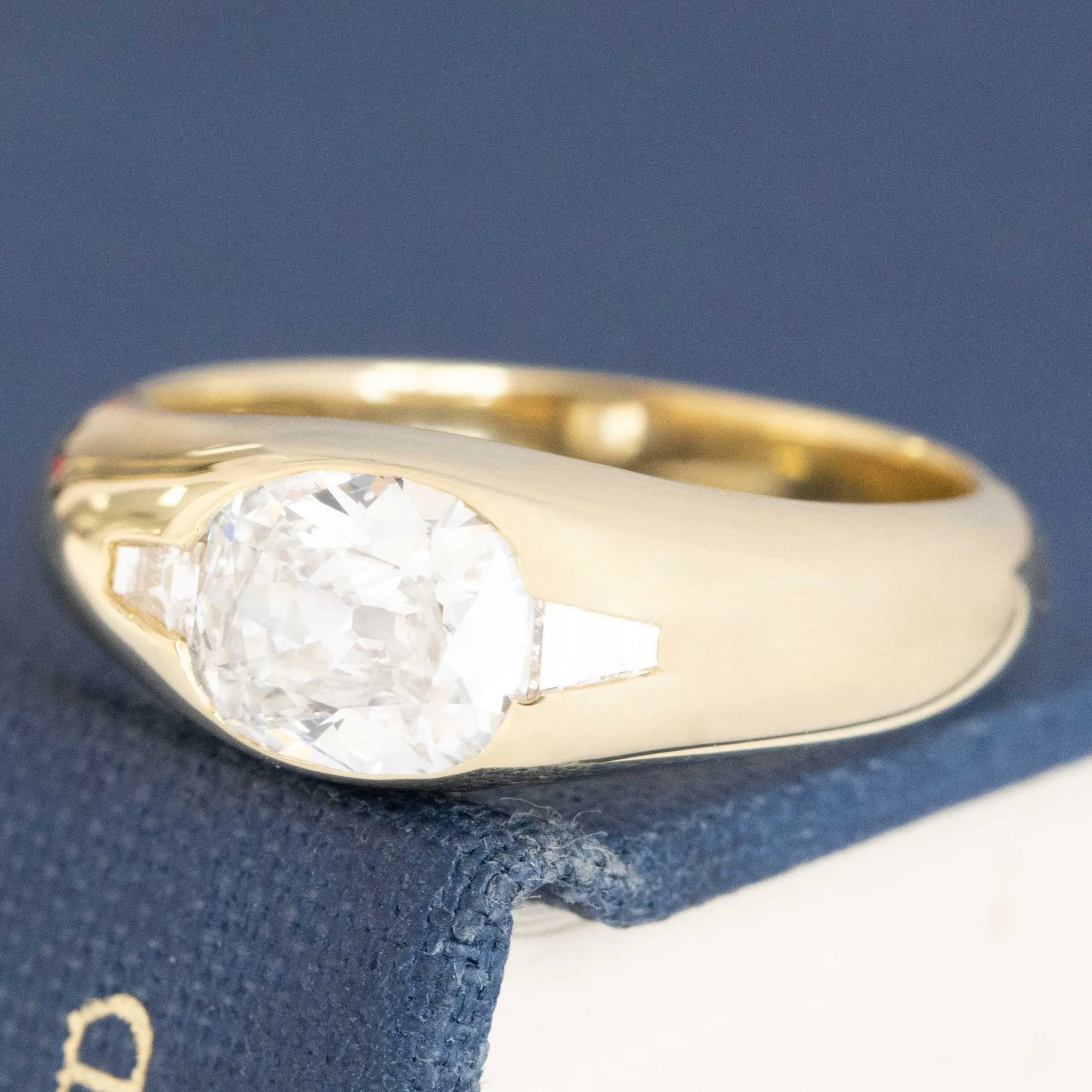 1.10ctw Oval Old Mine Cut Diamond Ring