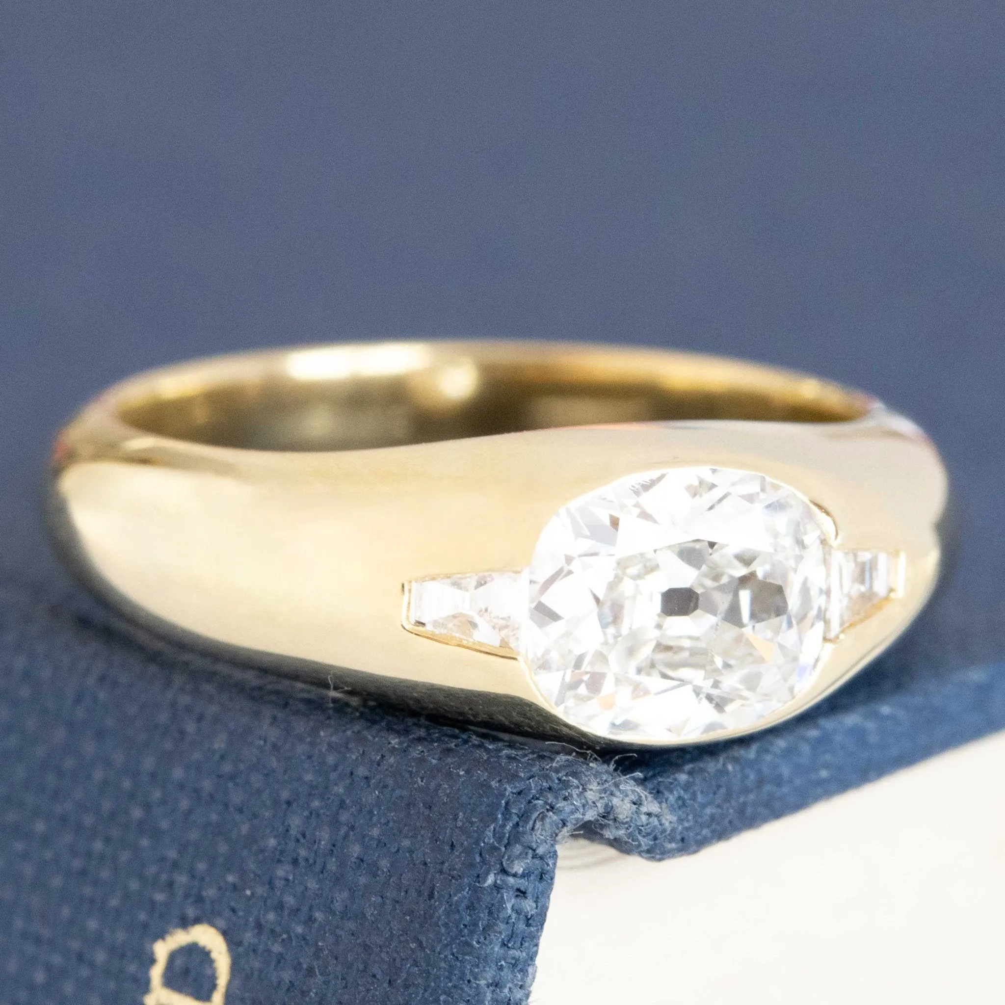 1.10ctw Oval Old Mine Cut Diamond Ring