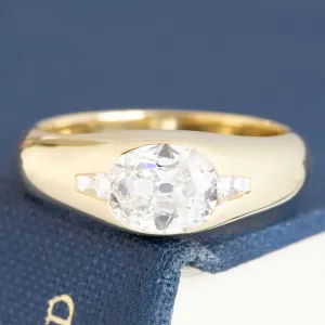 1.10ctw Oval Old Mine Cut Diamond Ring