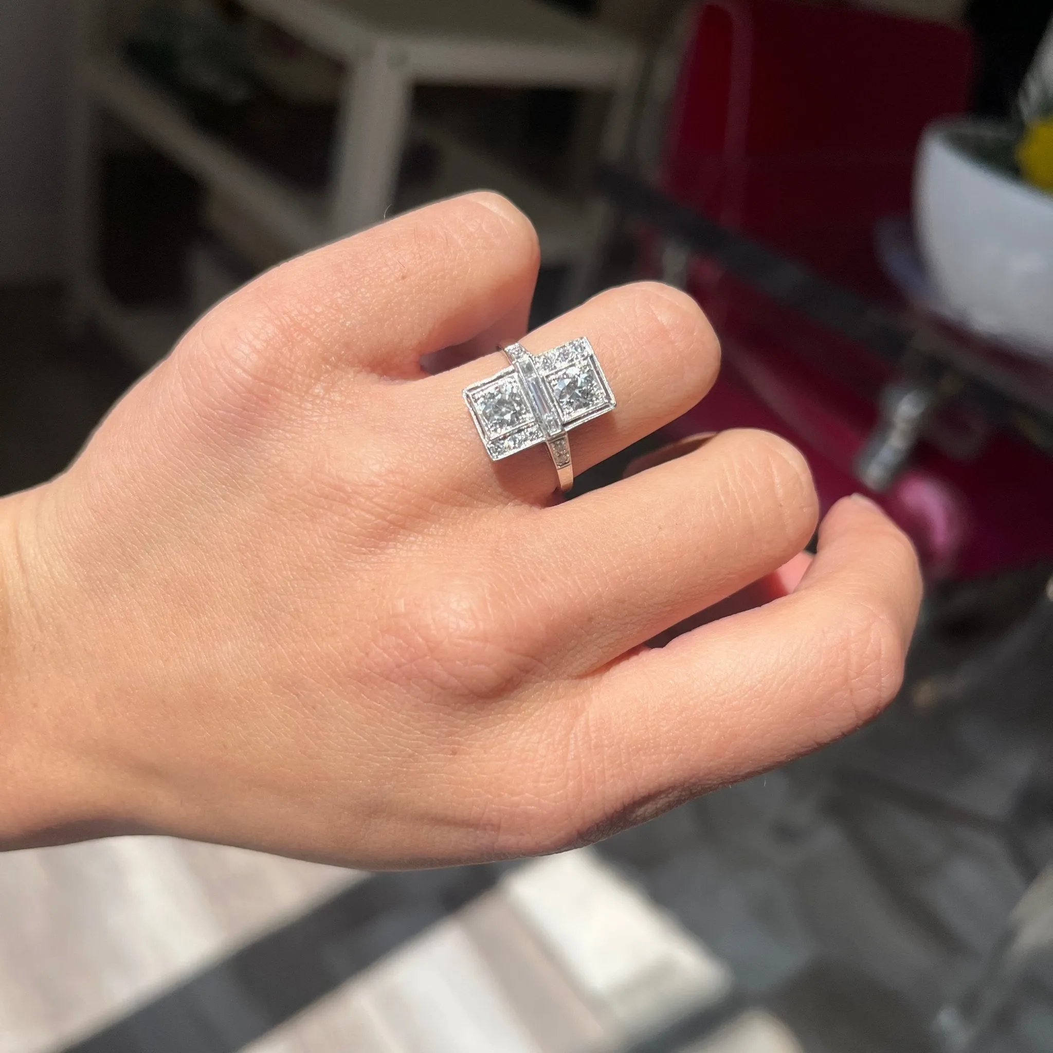 1.16ctw Art Deco Old European Cut Diamond Dinner Ring