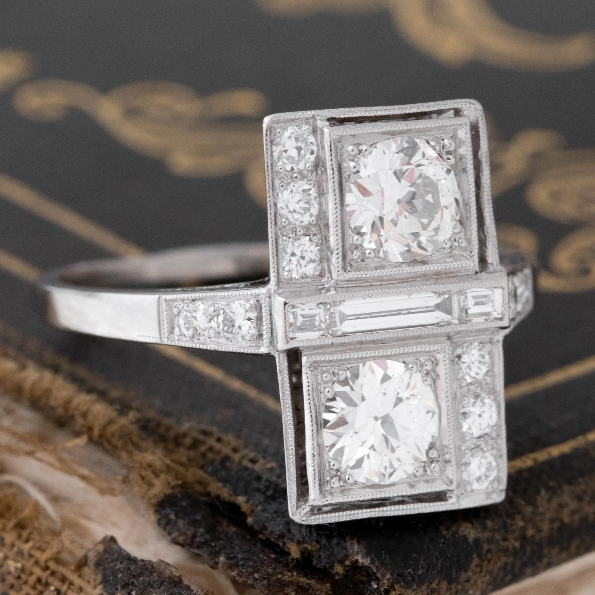 1.16ctw Art Deco Old European Cut Diamond Dinner Ring