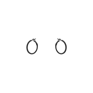14 Karat White Gold Black Diamond hoops with Black Rhodium finish