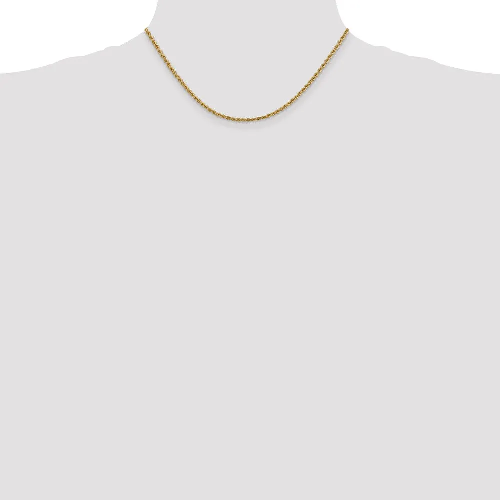 14k 2.5mm Regular Rope Chain