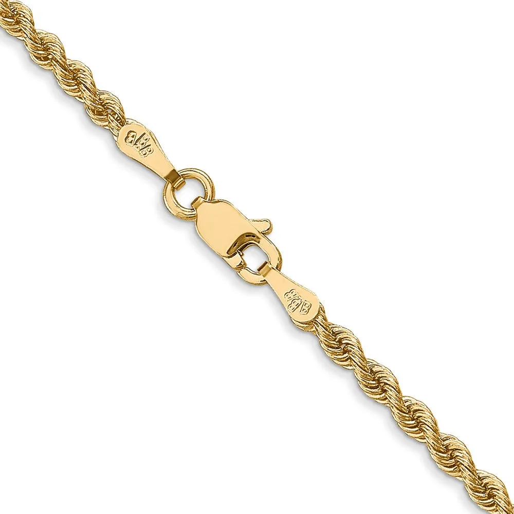 14k 2.5mm Regular Rope Chain