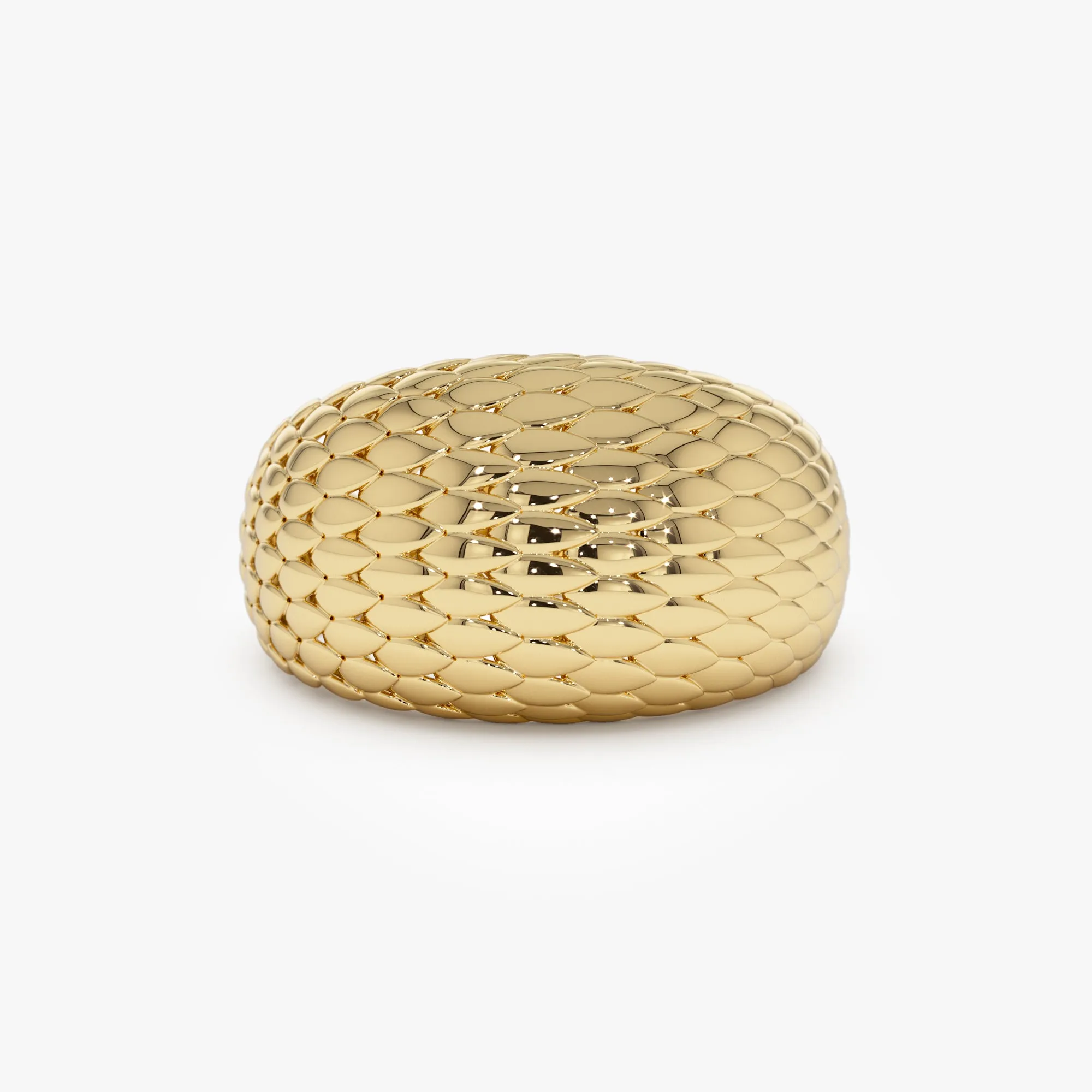 14K Chunky Snake Skin Texture Ring