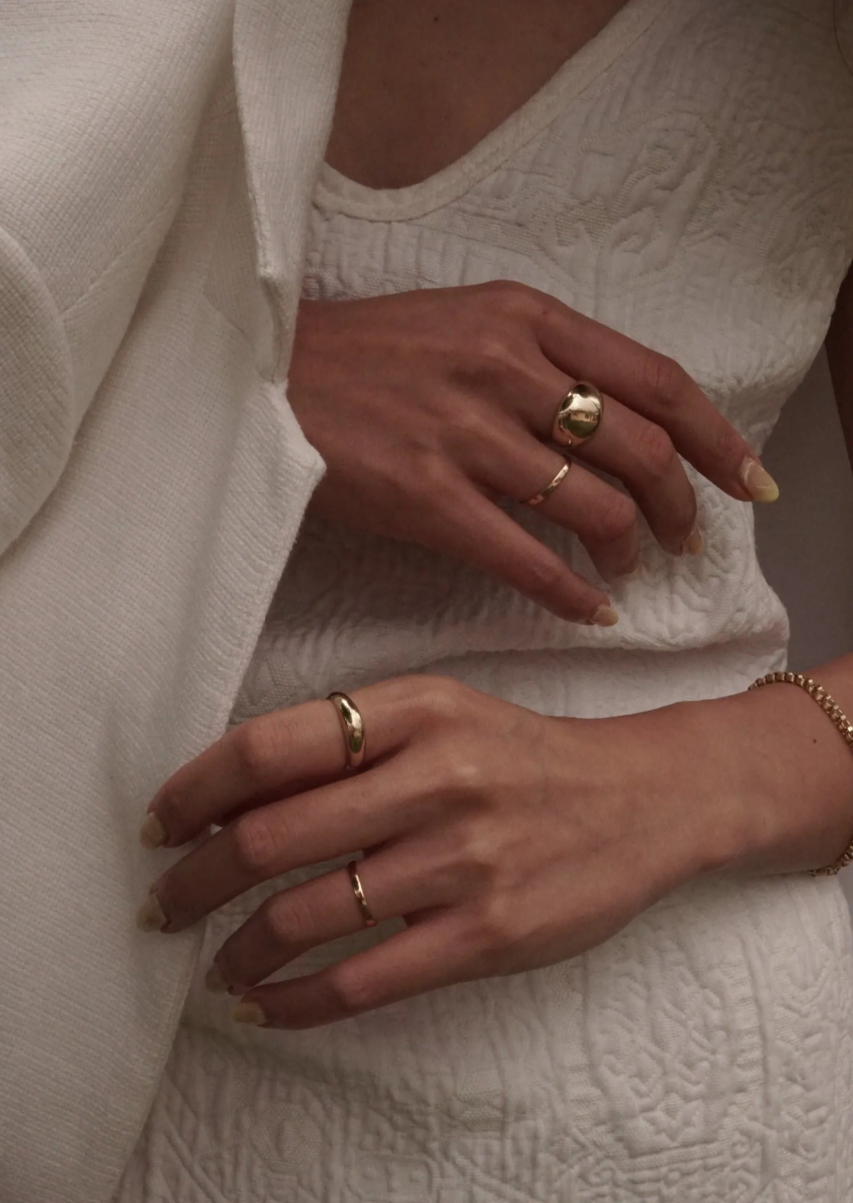 14k Gold Light Weight Domed Ring