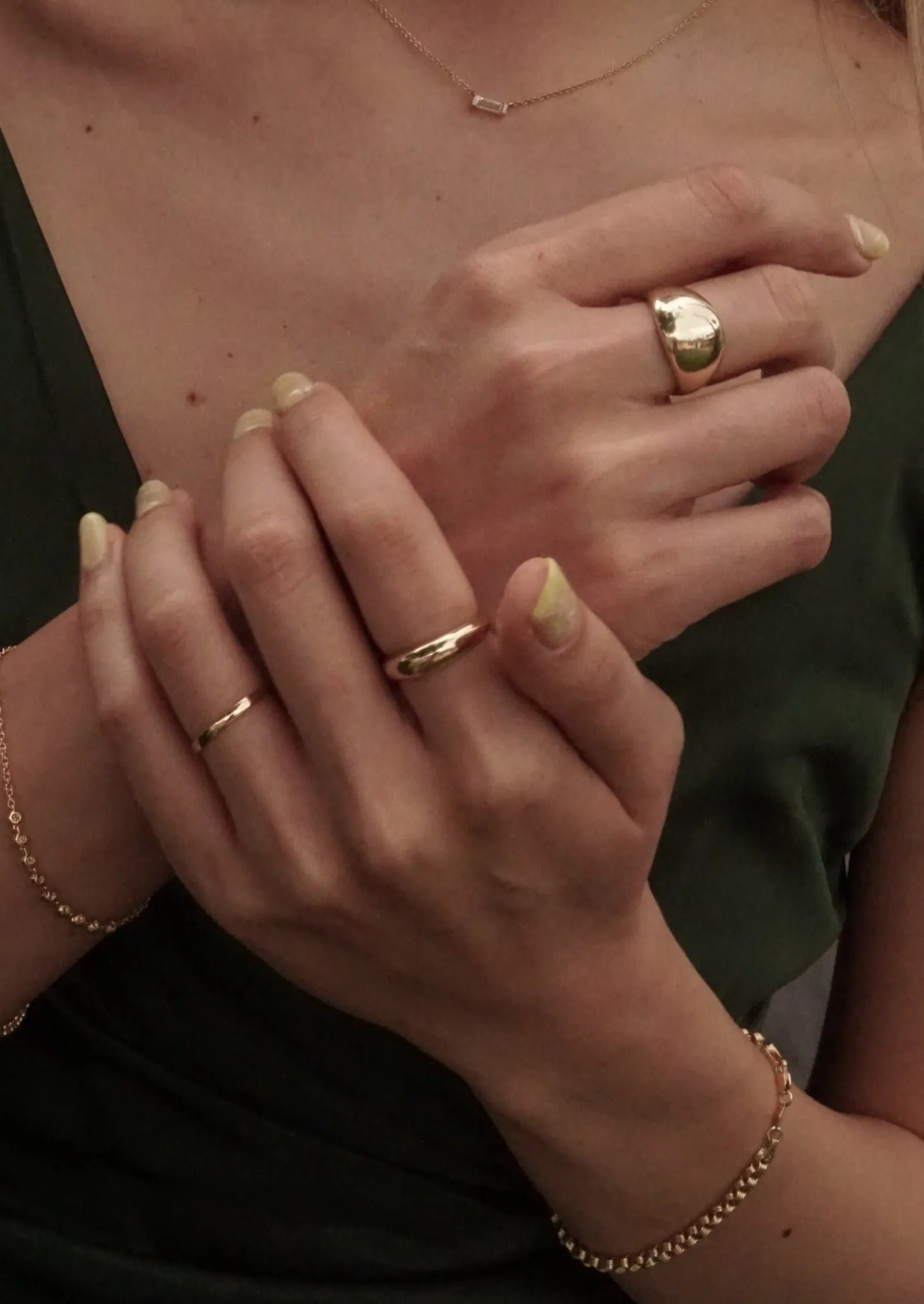14k Gold Light Weight Domed Ring