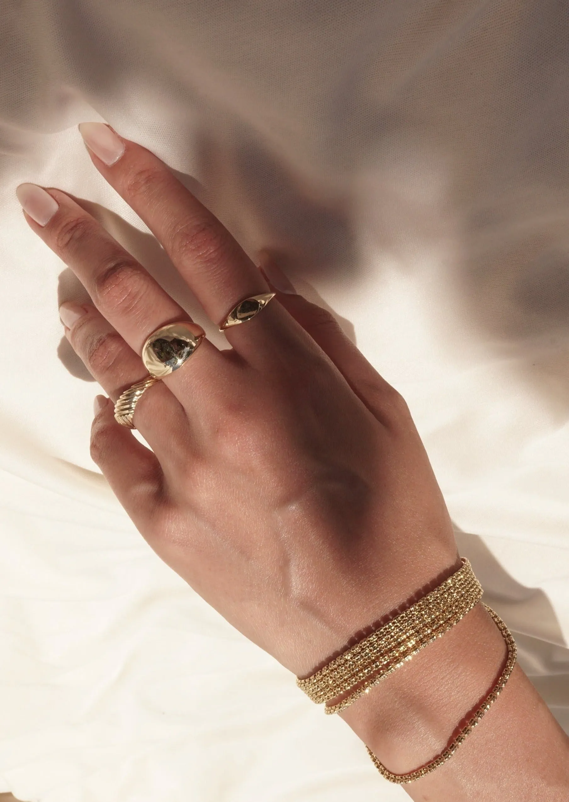 14k Gold Light Weight Domed Ring