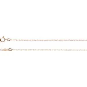 14K Rose .75 mm Rope 7" Chain