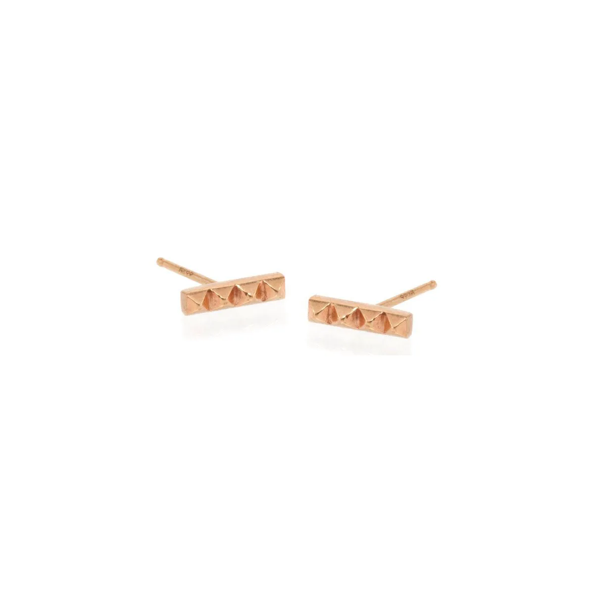 14k Tiny Spiked Bar Studs