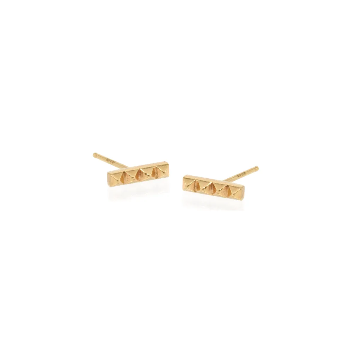 14k Tiny Spiked Bar Studs