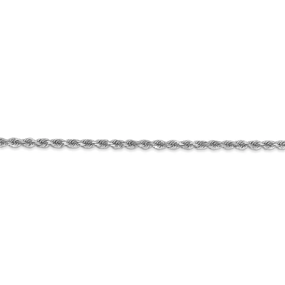 14k White Gold 2.25mm D/C Rope with Lobster Clasp Chain