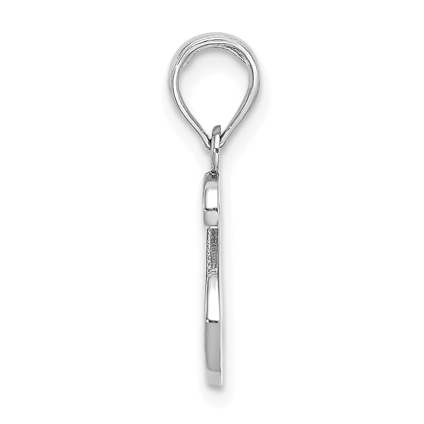 14K White Gold Fancy Script Design Letter S Initial Pendant