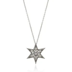 14K White Gold Star Pendant on 14K  Chain