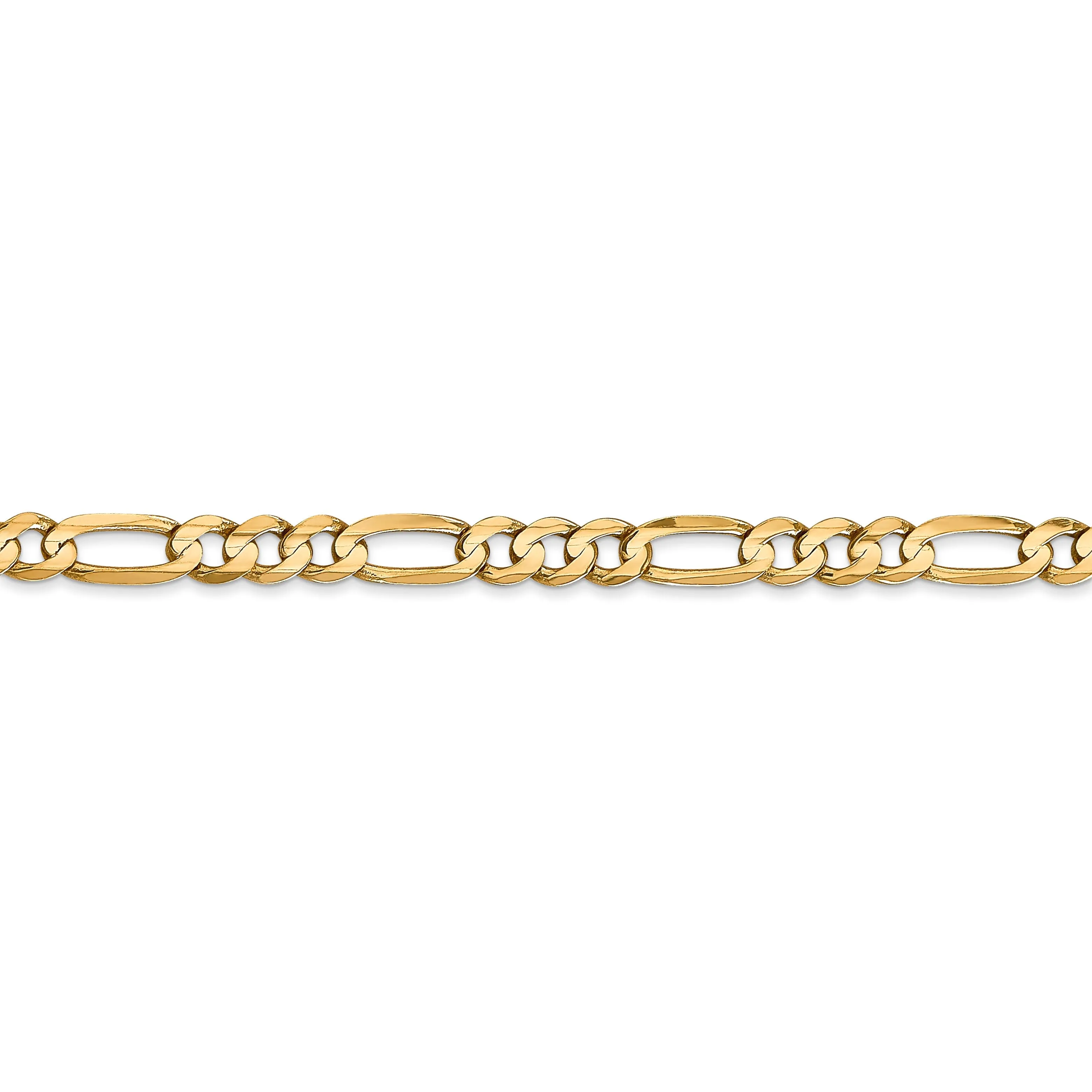 14k Yellow Gold 4.50m Concave Open Figaro Chain