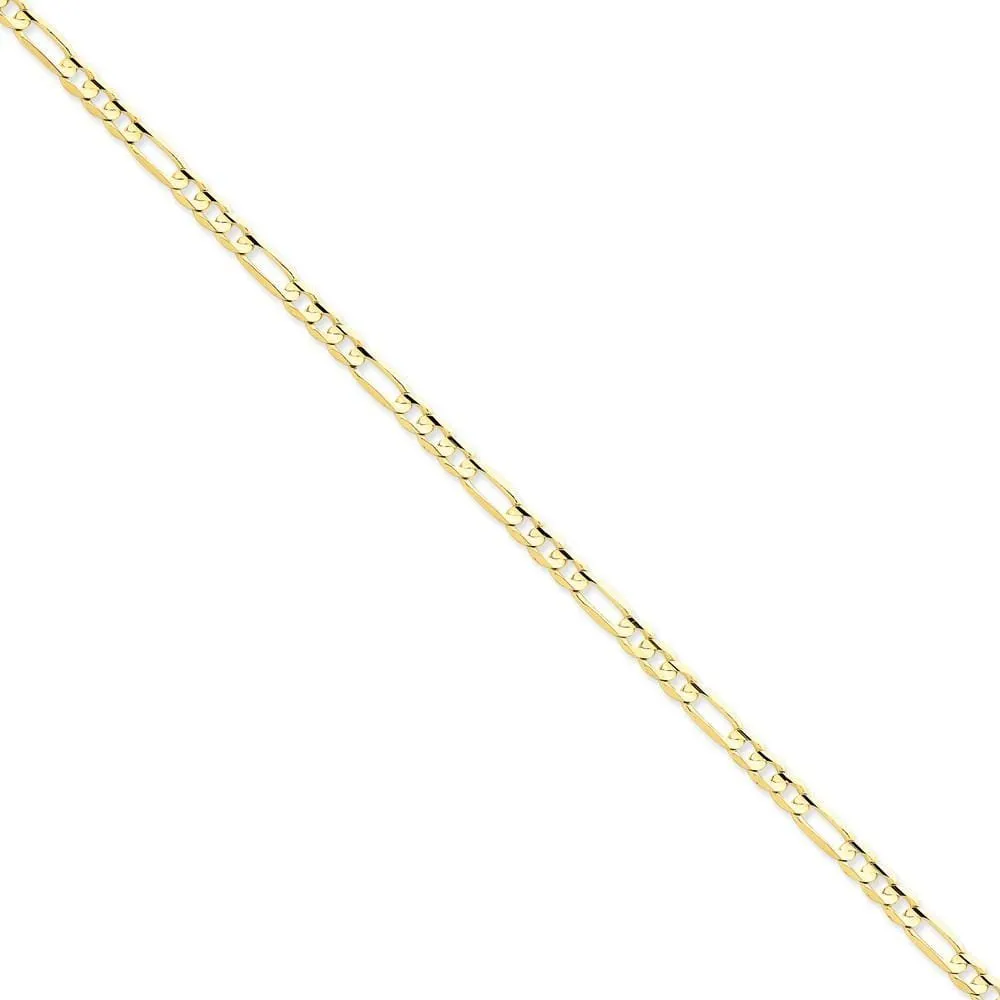 14k Yellow Gold 4.50m Concave Open Figaro Chain