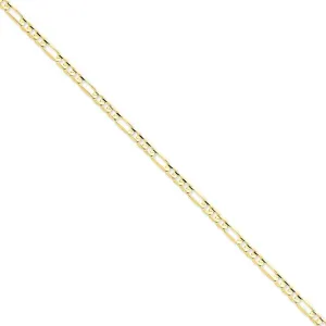 14k Yellow Gold 4.50m Concave Open Figaro Chain