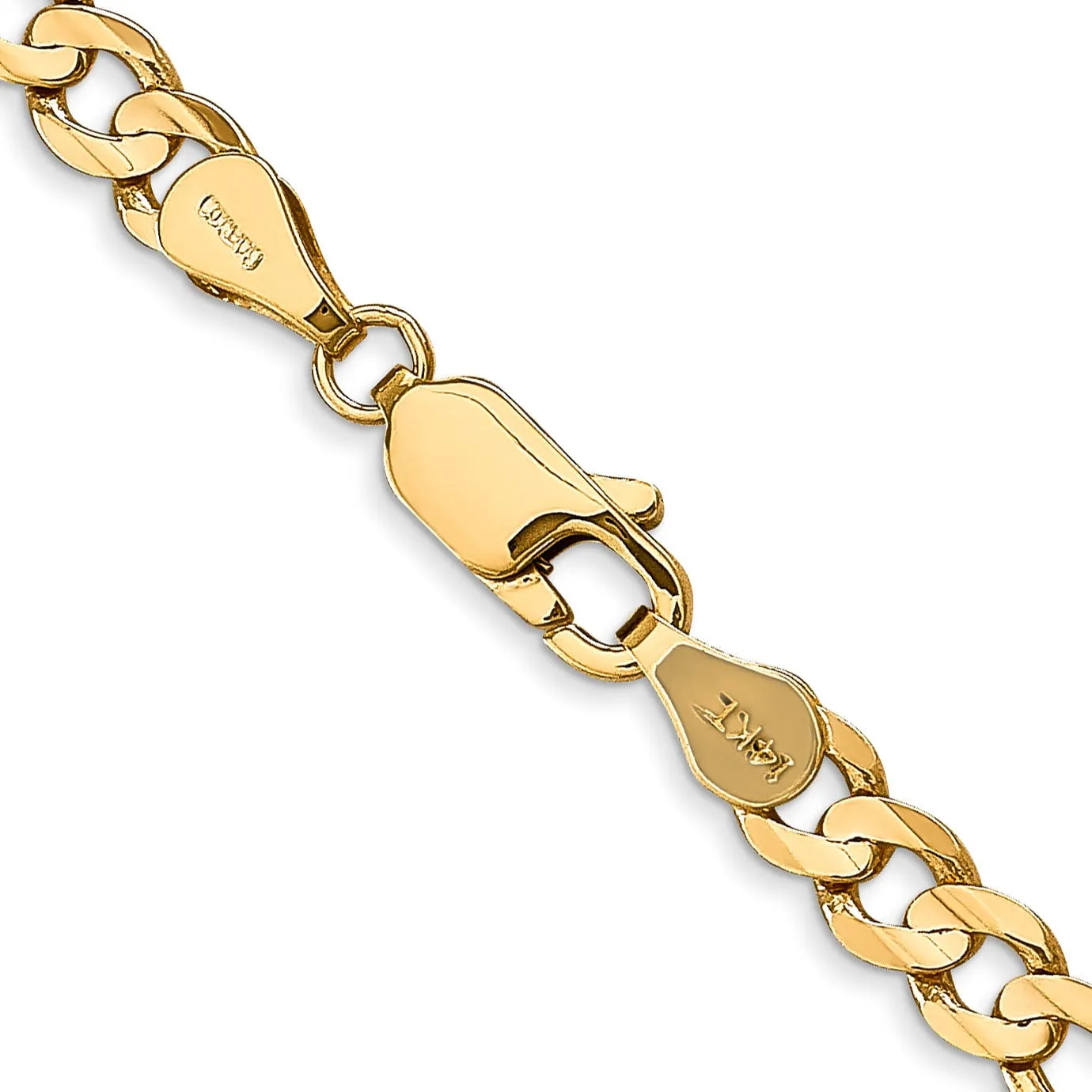 14k Yellow Gold 4.50m Concave Open Figaro Chain