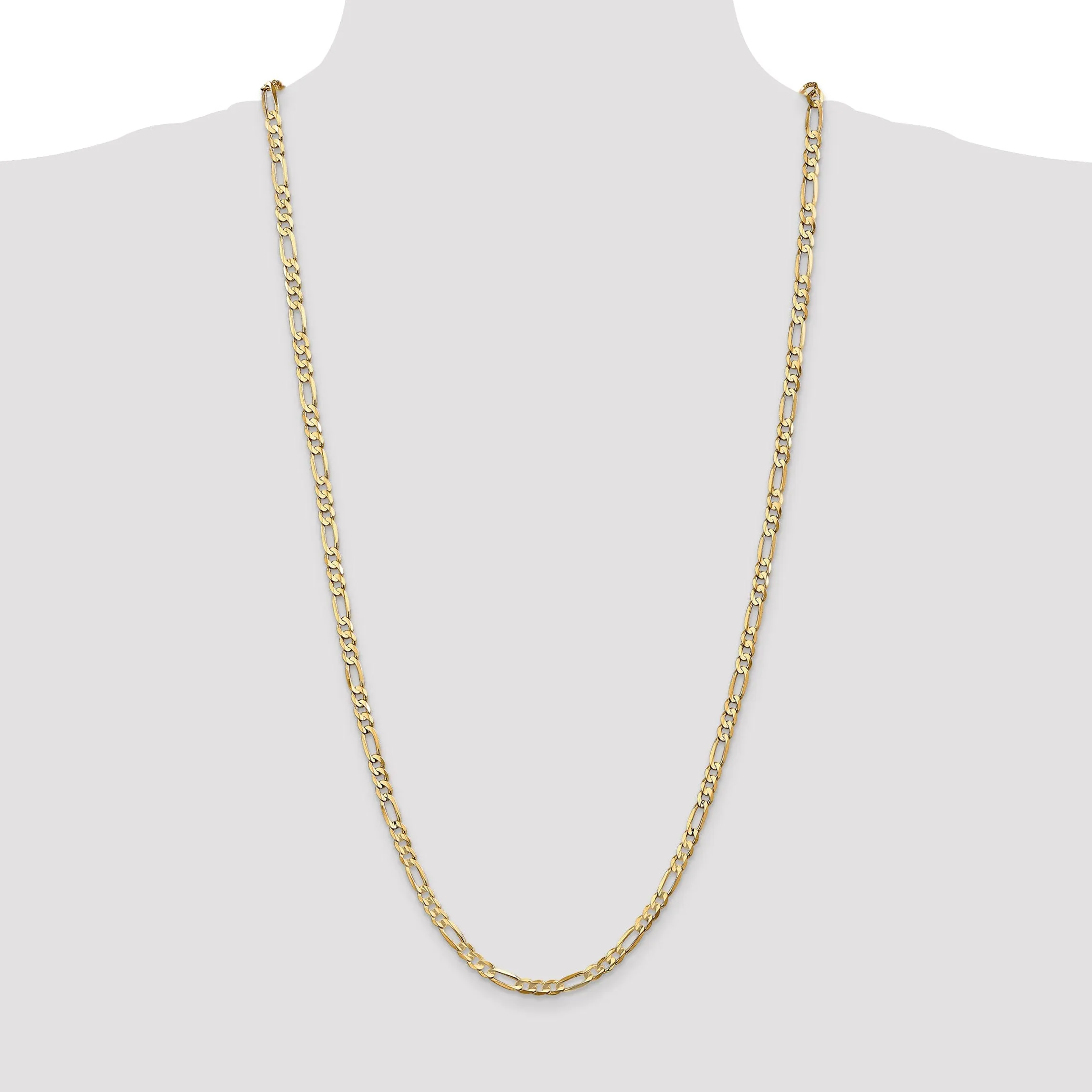 14k Yellow Gold 4.50m Concave Open Figaro Chain