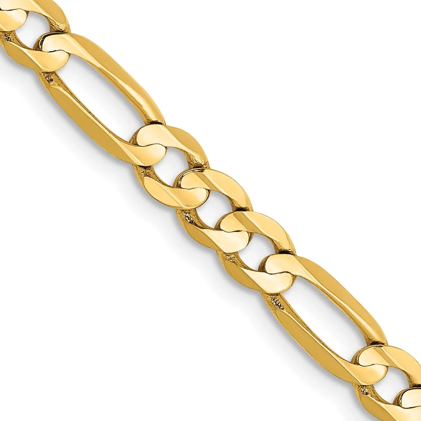 14k Yellow Gold 4.50m Concave Open Figaro Chain