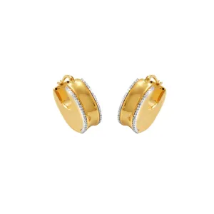 14K Yellow Gold and Diamond Innovoro® Lightweight Huggy Earrings