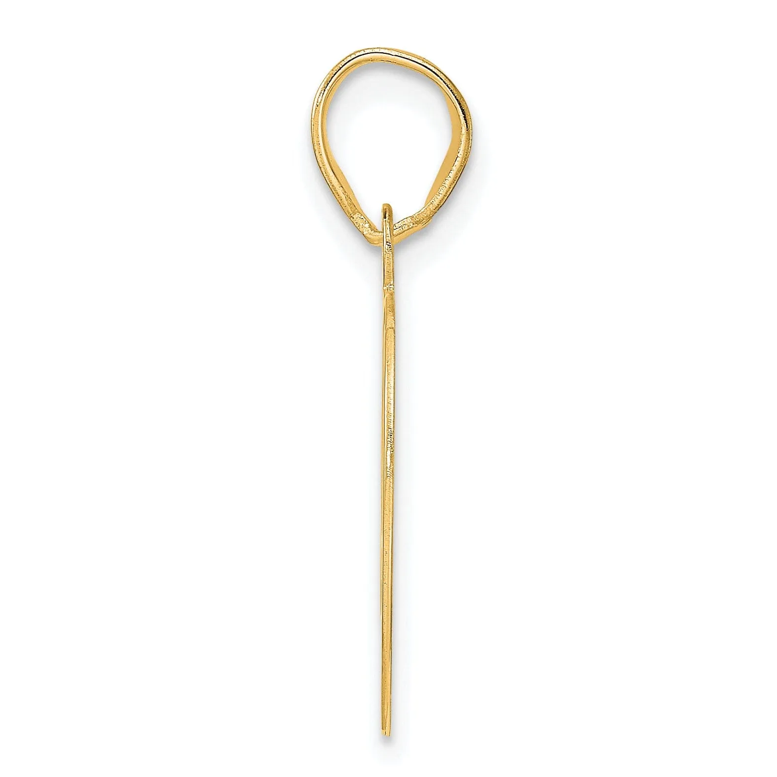 14k Yellow Gold Polished Etched Finish Number 49 Charm Pendant