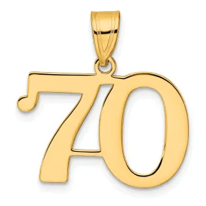14k Yellow Gold Polished Finish Number 70 Charm Pendant