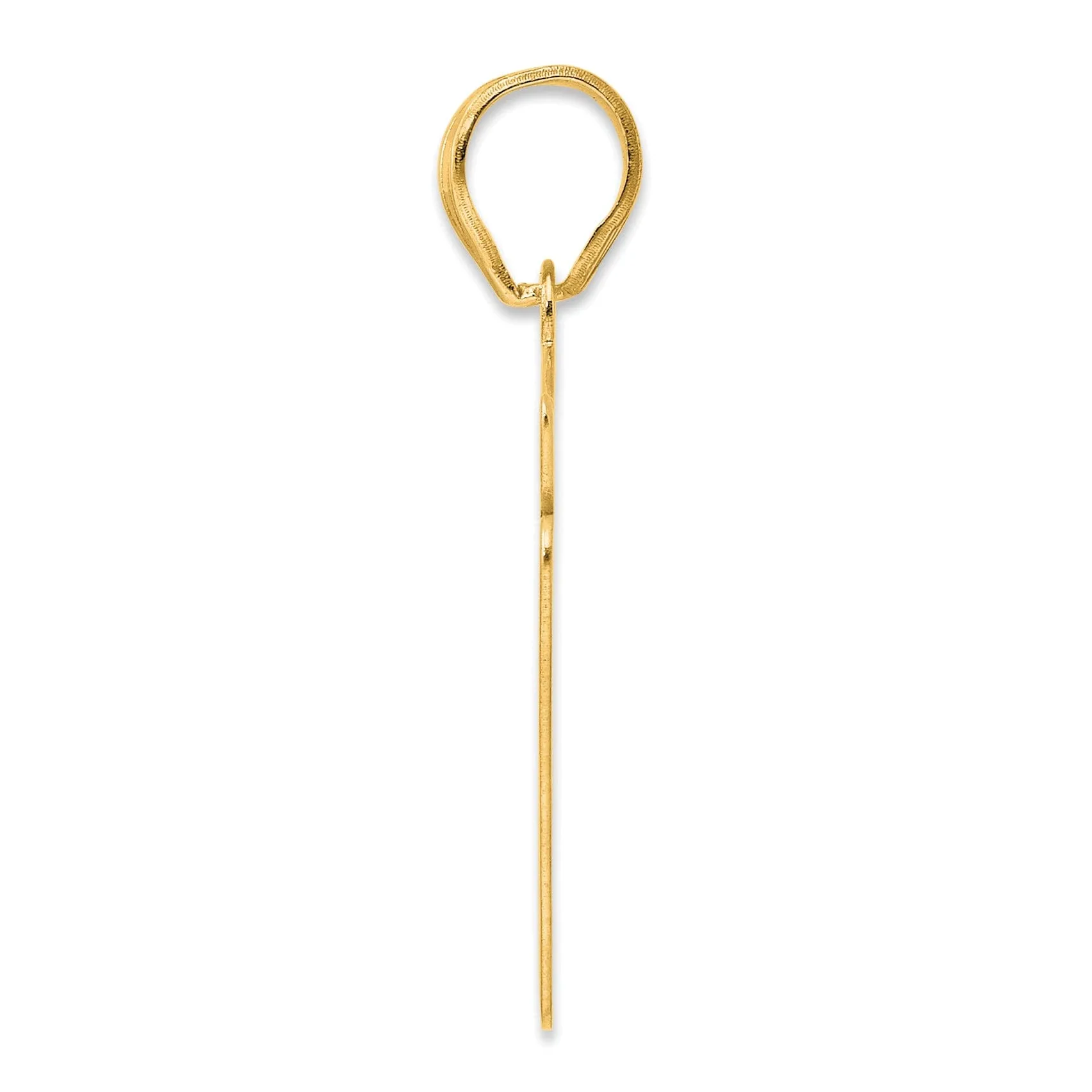 14k Yellow Gold Polished Finish Script Design Number 57 Charm Pendant