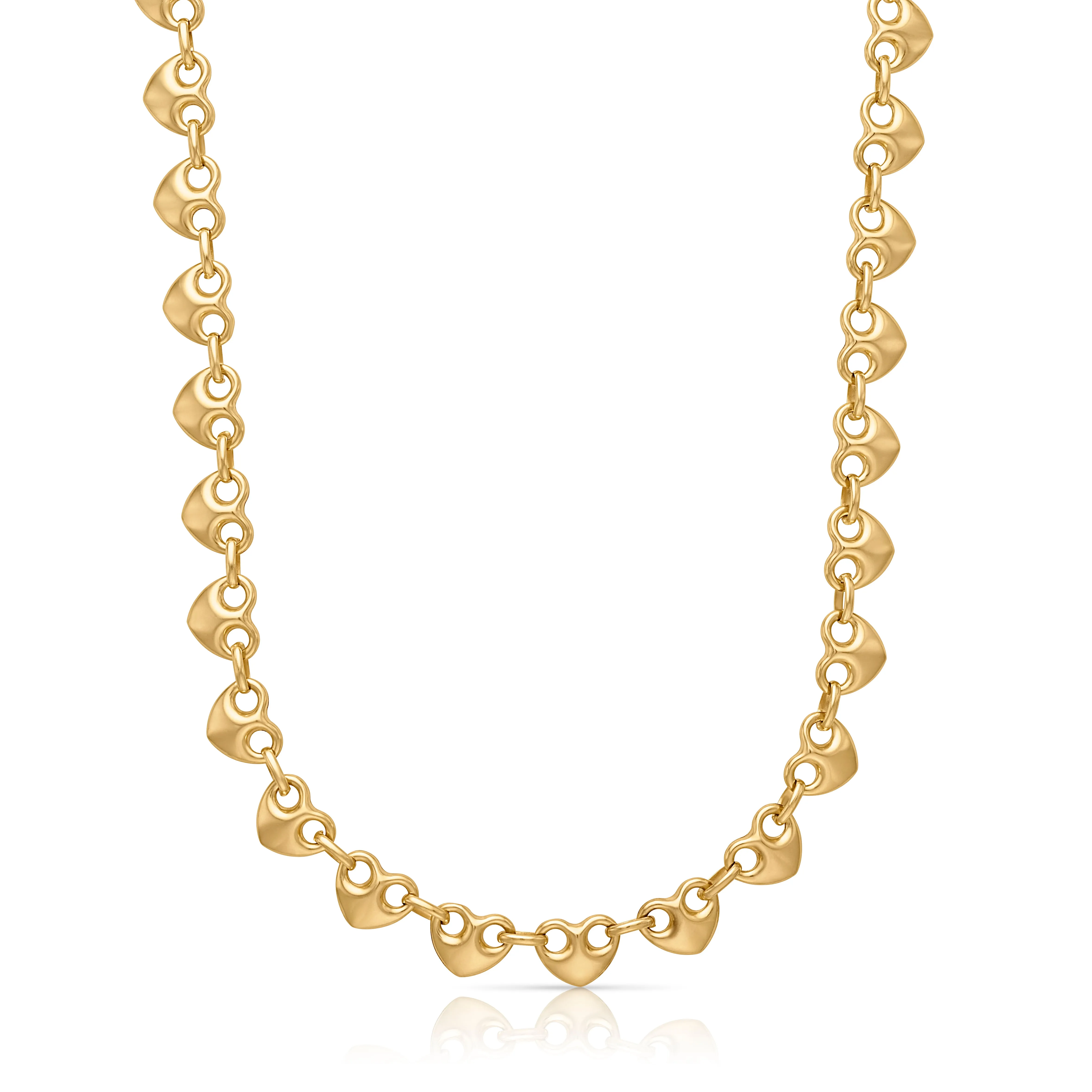 14KY Puffy Heart Chain