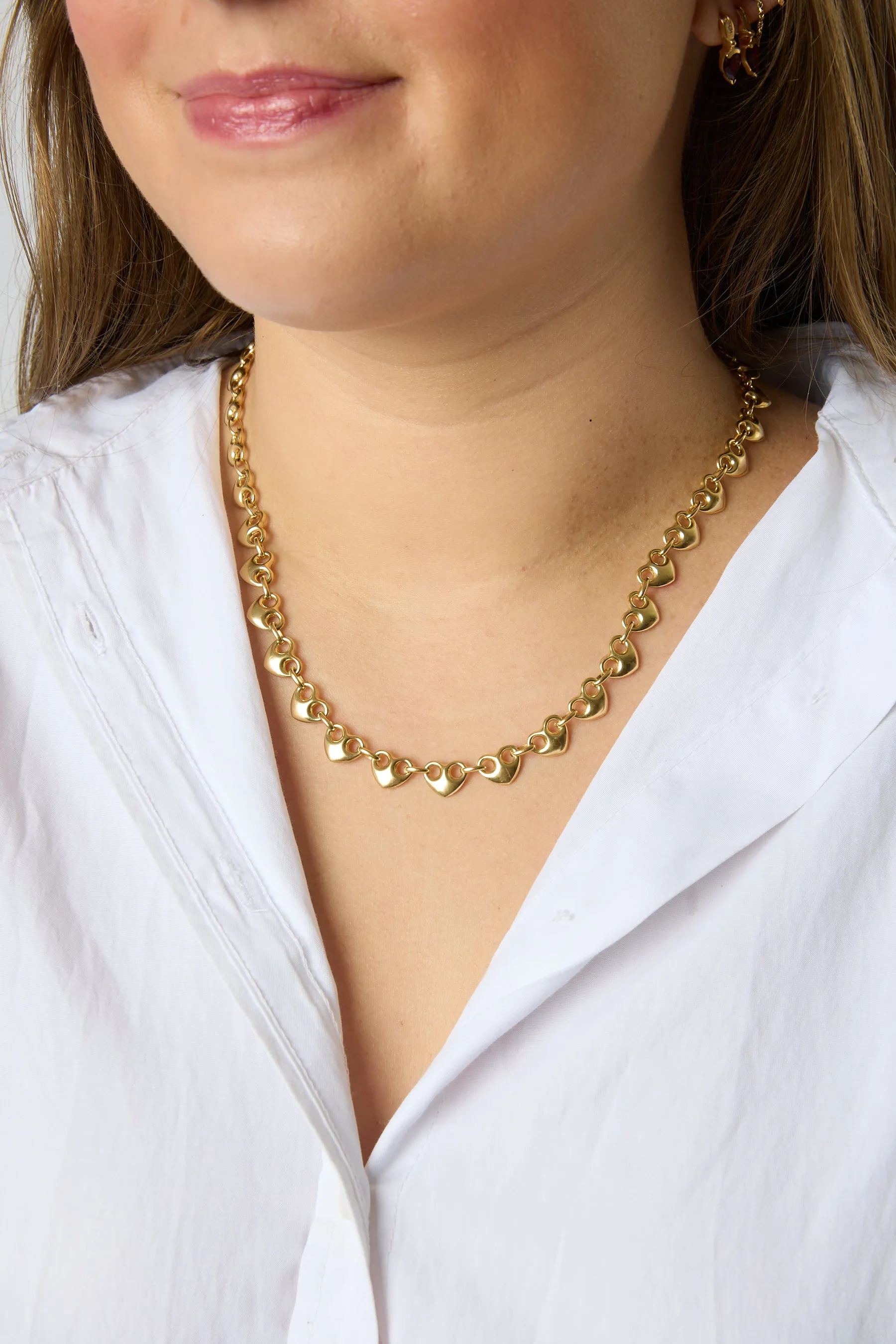 14KY Puffy Heart Chain