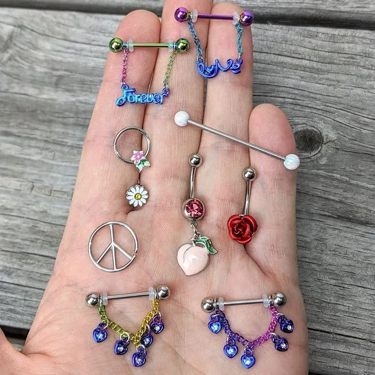 16 Gauge 1/4 Retro Peace Sign Closure Ring