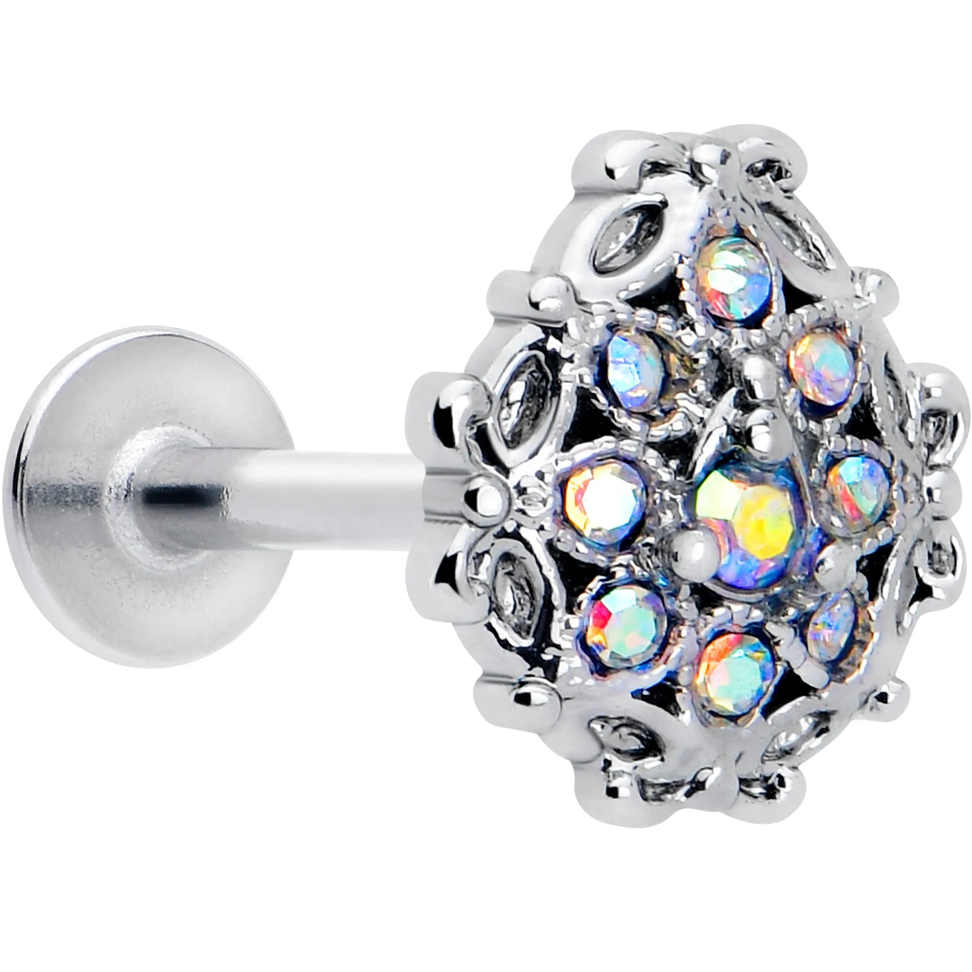 16 Gauge 5/16 Aurora Gem Retro Sunburst Labret Monroe Tragus