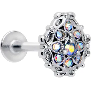 16 Gauge 5/16 Aurora Gem Retro Sunburst Labret Monroe Tragus