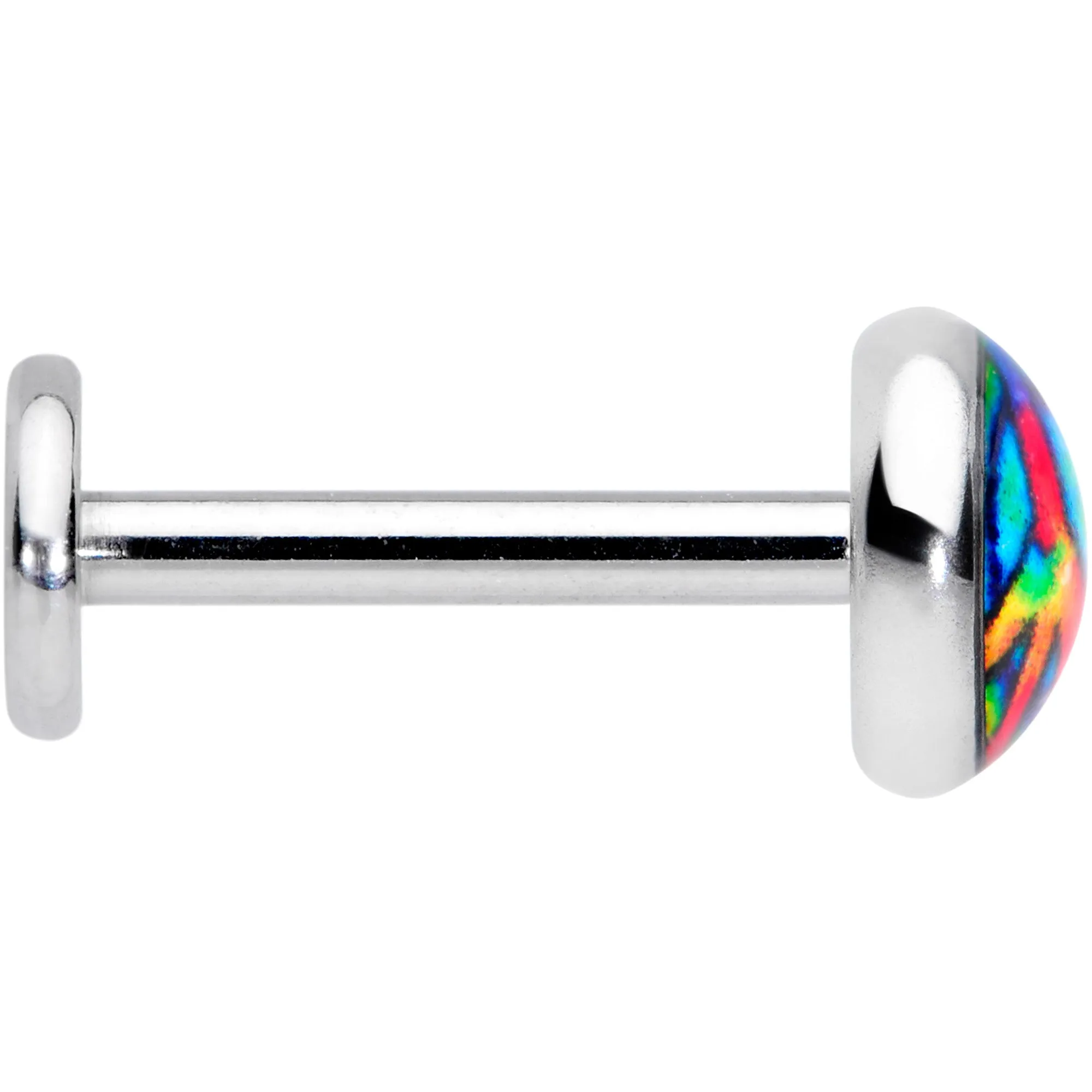 16 Gauge 5/16 Rainbow Tie Dye Peace Sign Labret Monroe Tragus