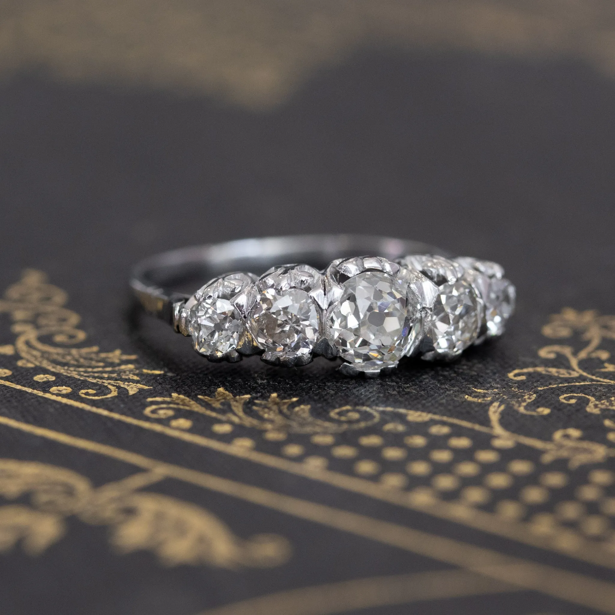 1.69ctw 5-Stone Old Mine Cut Band