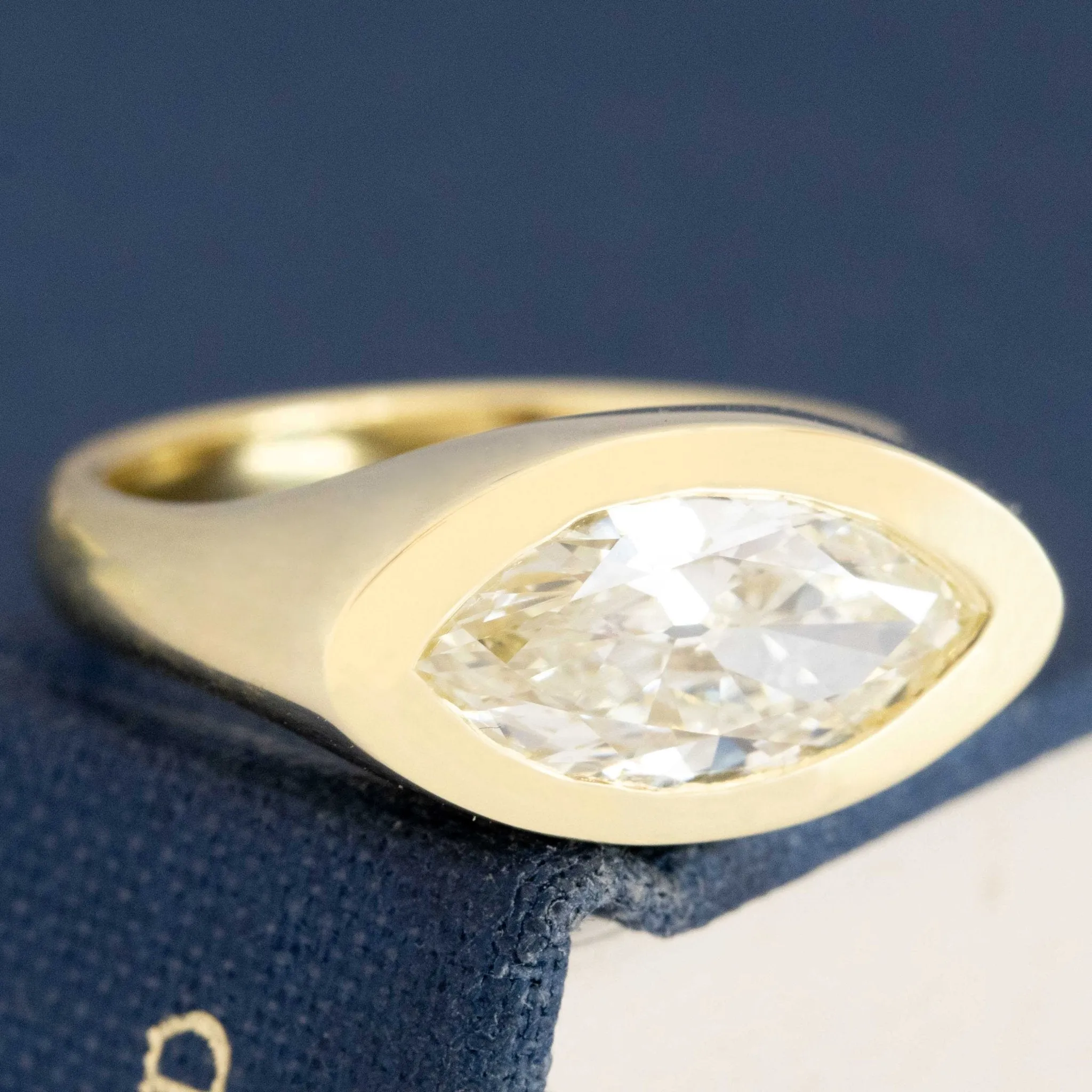 1.70ct Marquise Cut Diamond Bezel Solitaire, GIA