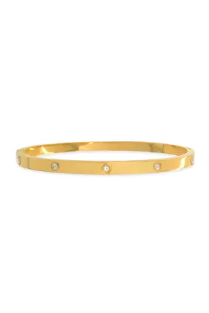 18k CZ 2mm Bangle